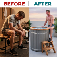 Cold Therapy 1 Person Ice Bath 118 Gallon Cold Plunge 37.5" X 33.25" — Before & After
